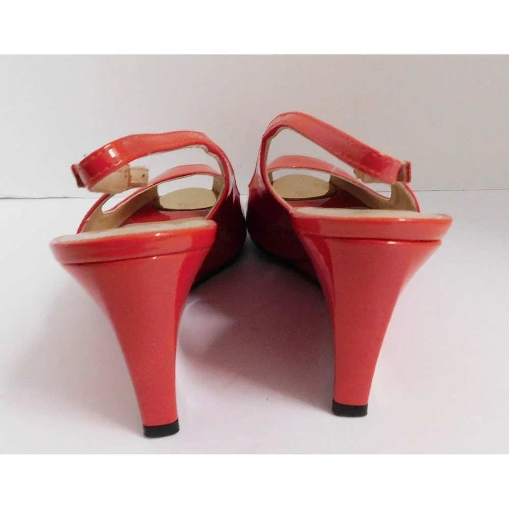 Stuart‎ Weitzman Ora Red Patent Leather Wedge Sandals Size 10 M - Picture 5 of 6